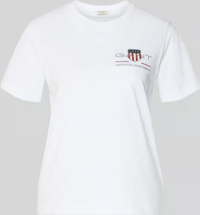 Gant T-shirt met ronde hals en labelstitching - Foto 2