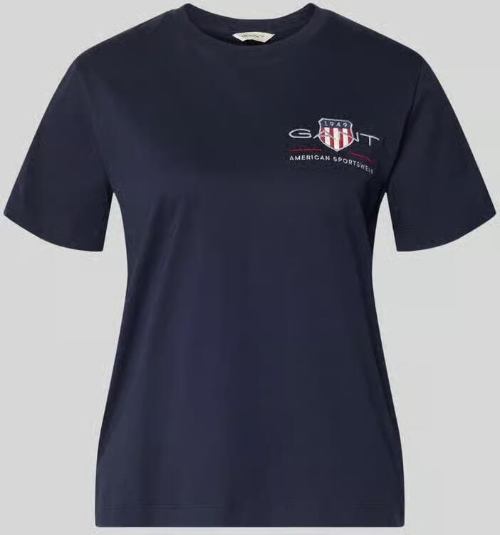 Gant T-shirt met ronde hals en labelstitching - Foto 2