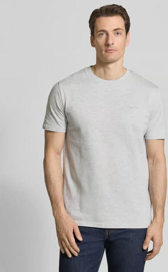 Gant T-shirt met ronde hals en labelstitching - Foto 4