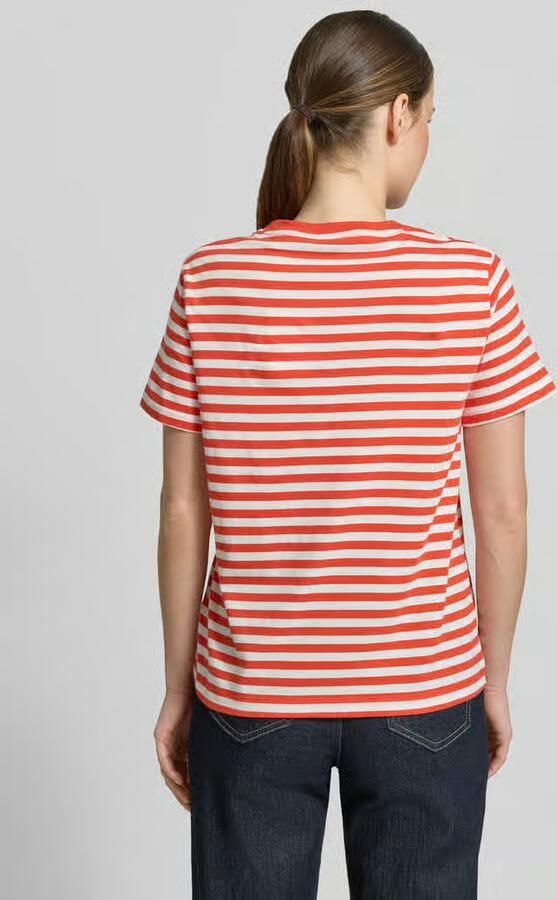 Gant T-shirt met ronde hals en labelstitching