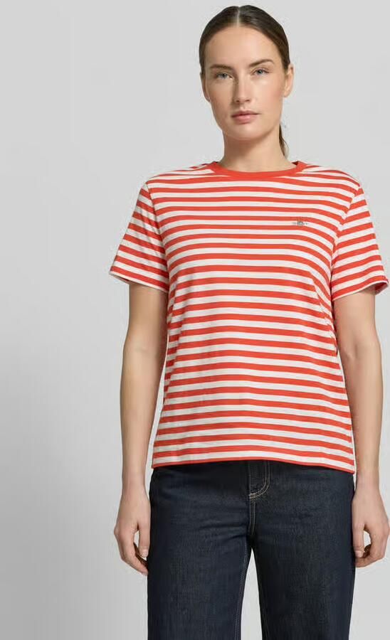 Gant T-shirt met ronde hals en labelstitching - Foto 4