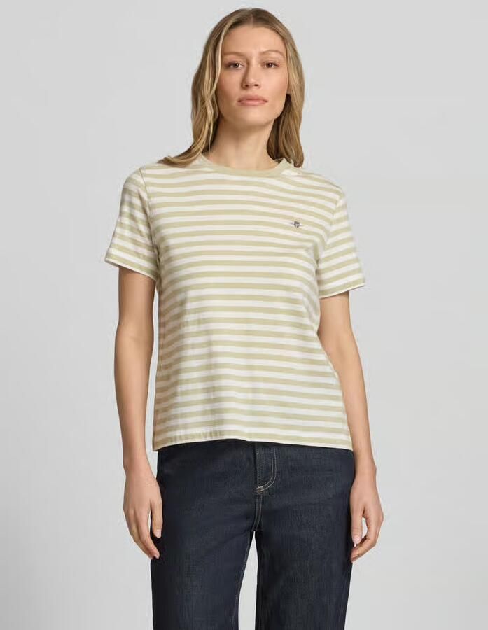 Gant T-shirt met ronde hals en labelstitching - Foto 2