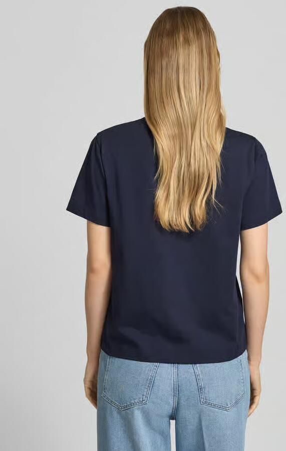 Gant T-shirt met ronde hals en labelstitching