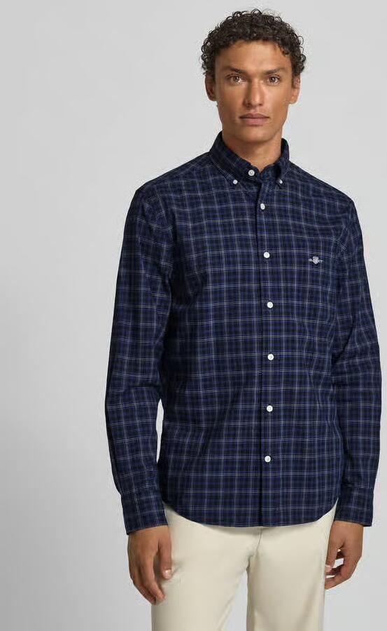 Gant Hoodie met labelstitching en kangoeroezak - Foto 6