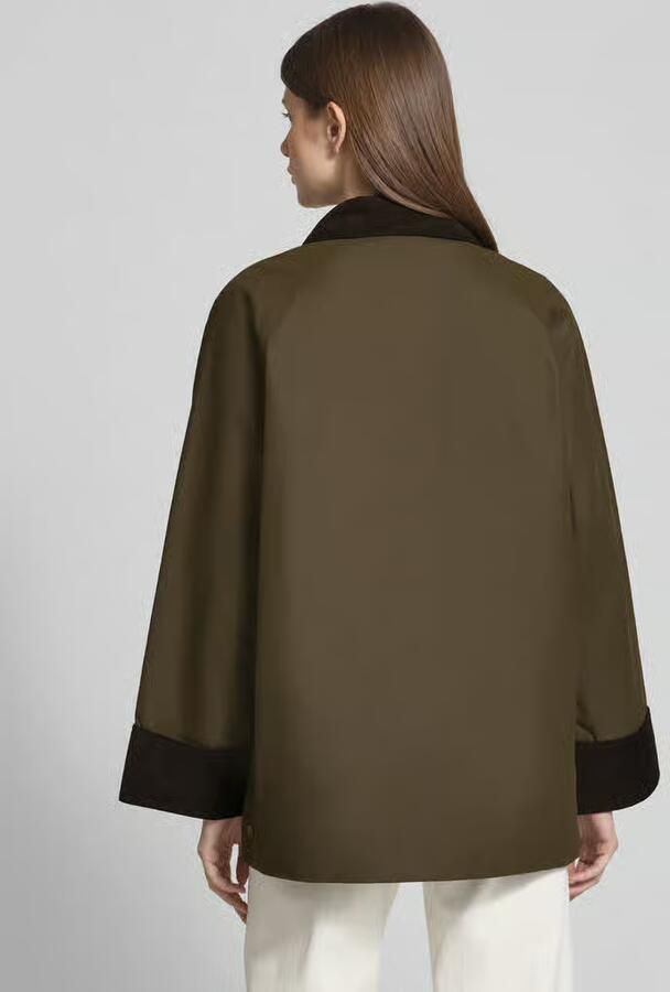 Gant Wide fit gewaxt jack van katoenmix met klepzakken model 'Barn'