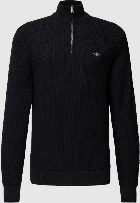 Gant Gebreide pullover met korte ritssluiting