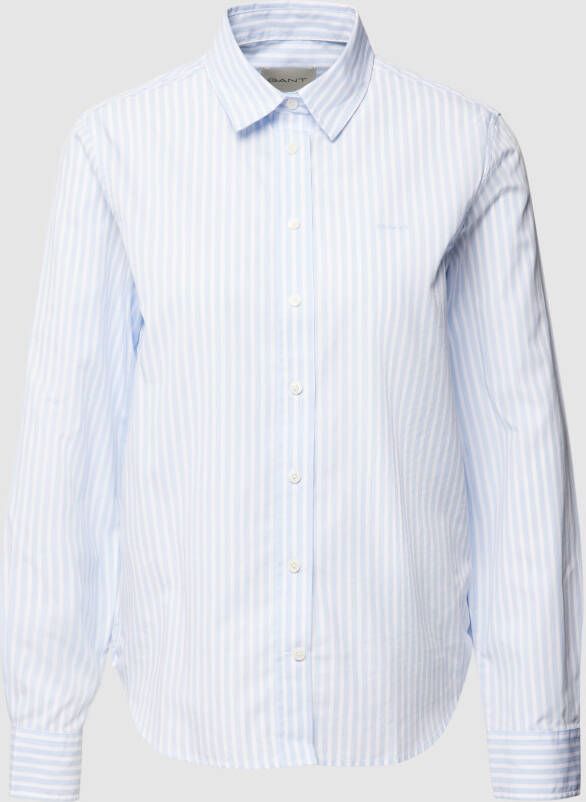 Gant Overhemdblouse REG POPLIN STRIPED SHIRT met een klein geborduurd logo op de borst