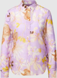 Gant Overhemdblouse van katoenmix met zijde en all-over motief