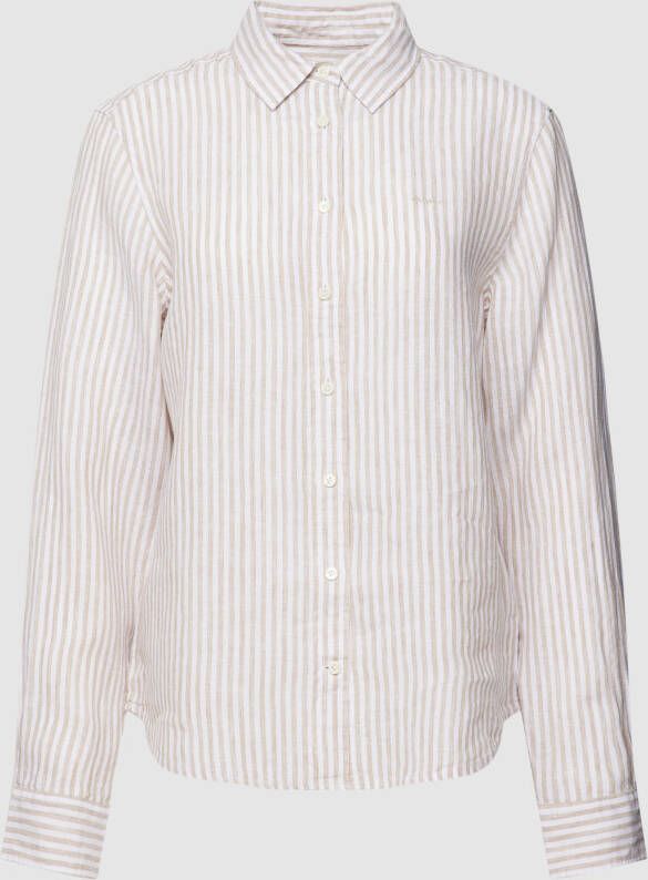 Gant Overhemdblouse van puur linnen met streepmotief