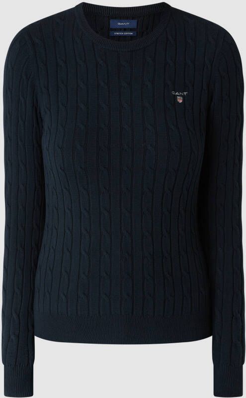 Gant Gebreide trui Stretch Cotton Cable C-Neck