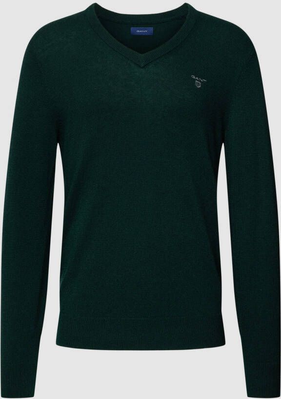 Gant Gebreide pullover met labelstitching