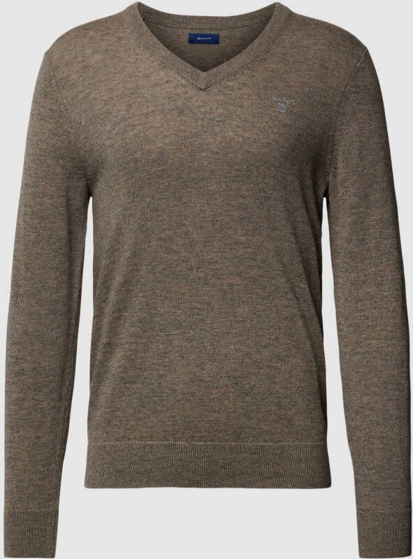 Gant Gebreide pullover met labelstitching