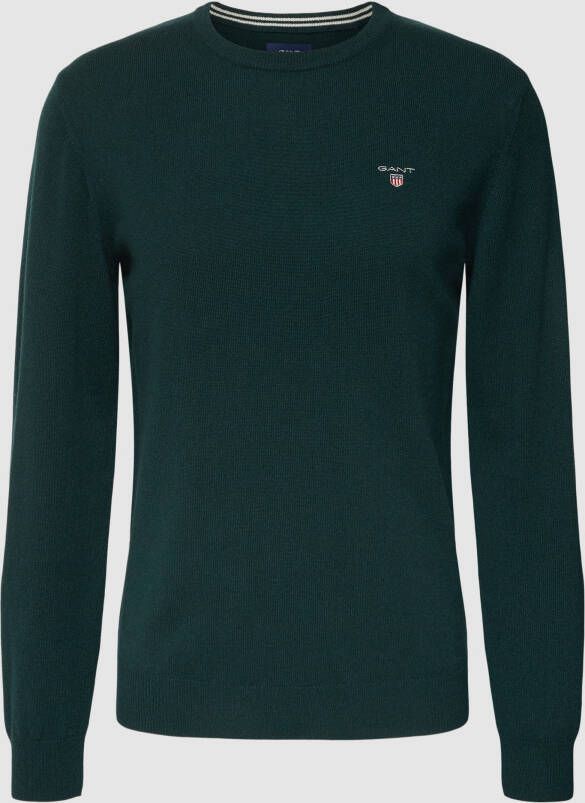 Gant Groene Trui met Ronde Hals Green Heren