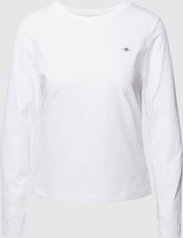 Gant Shirt met lange mouwen en labelstitching model 'SHIELD'