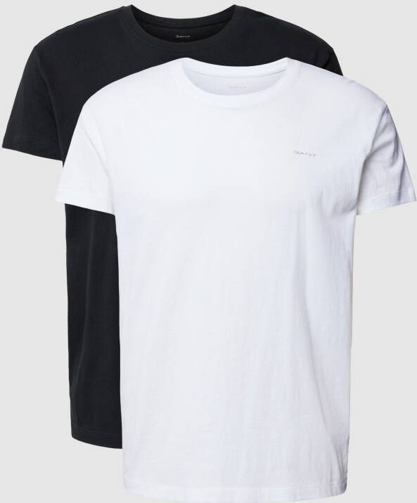 Gant T-shirt met labelprint in een set van 2 stuks