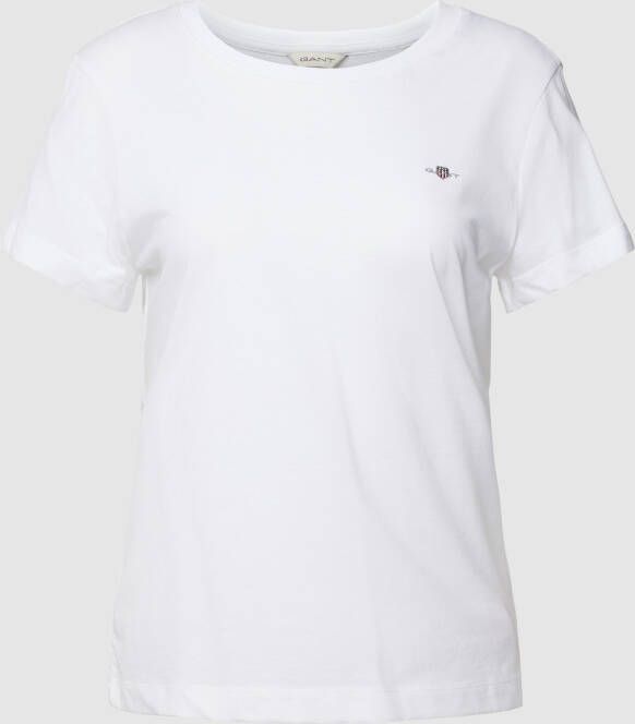 Gant T-shirt met labelstitching model 'SHIELD'