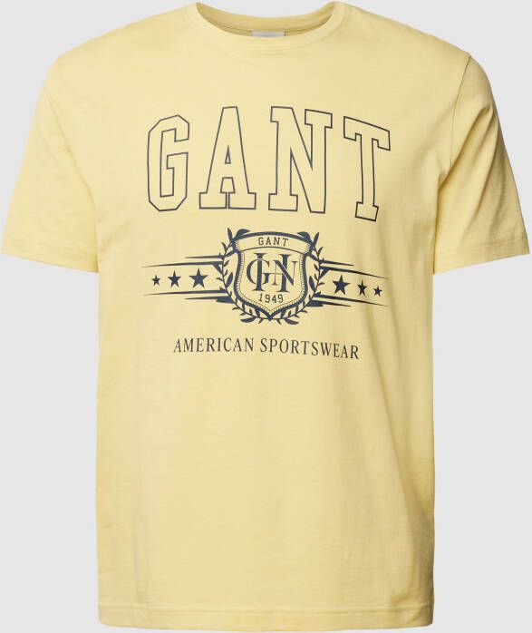 Gant T-shirt van katoen met labeldetail