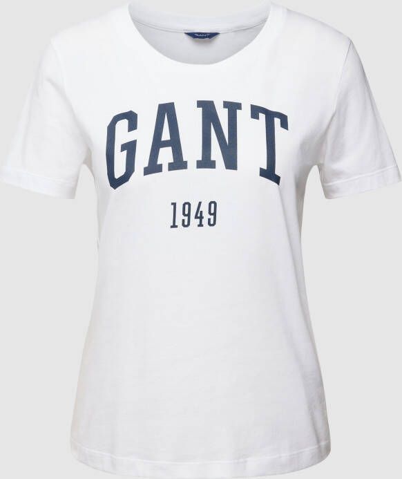 Gant T-shirt van katoen met labelprint