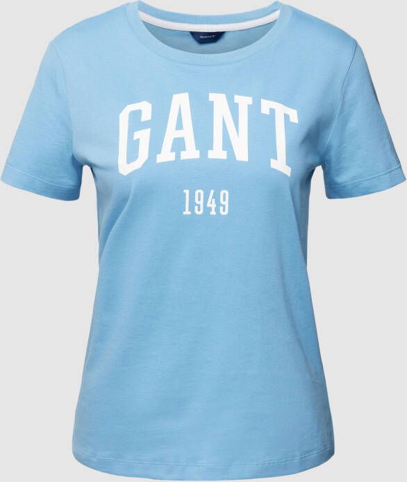 Gant T-shirt van katoen met labelprint