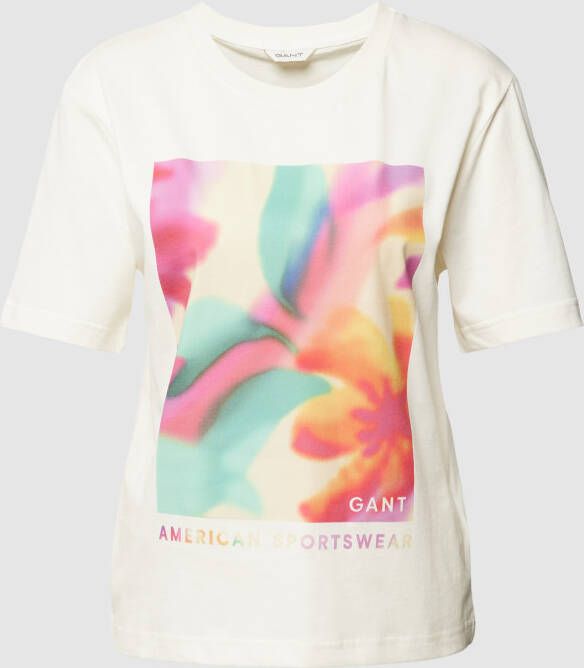 Gant T-shirt van katoen met motiefprint