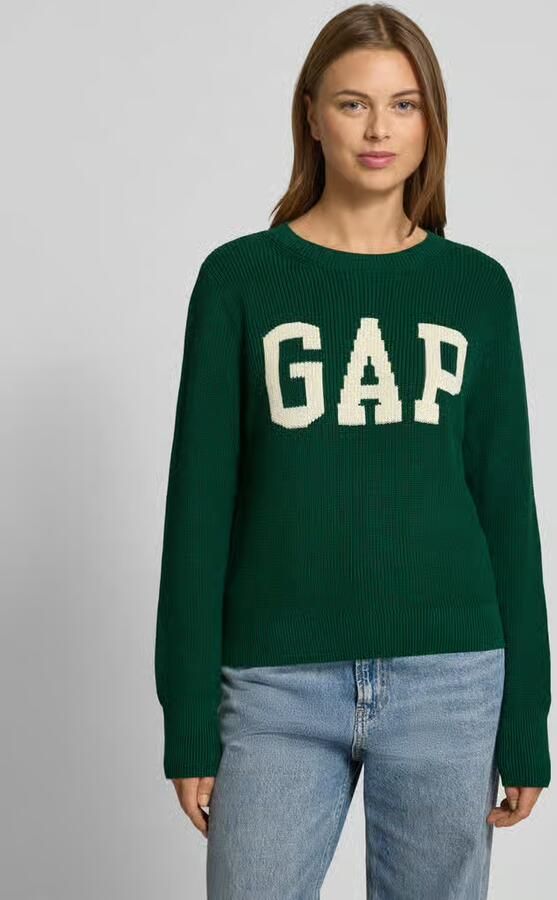 GAP Gebreide pullover met logo en ronde hals - Foto 2