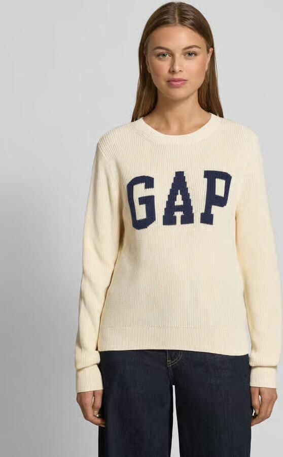 GAP Gebreide pullover met logo en ronde hals - Foto 2