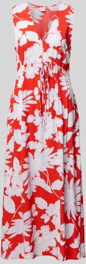GAP Maxi-jurk van pure viscose met V-hals