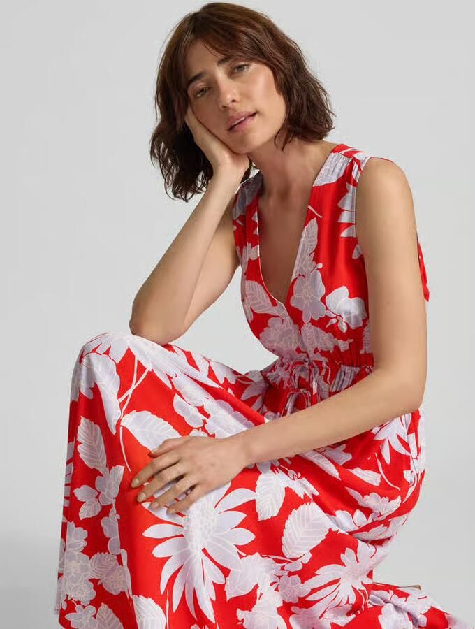 GAP Maxi-jurk van pure viscose met V-hals - Foto 2