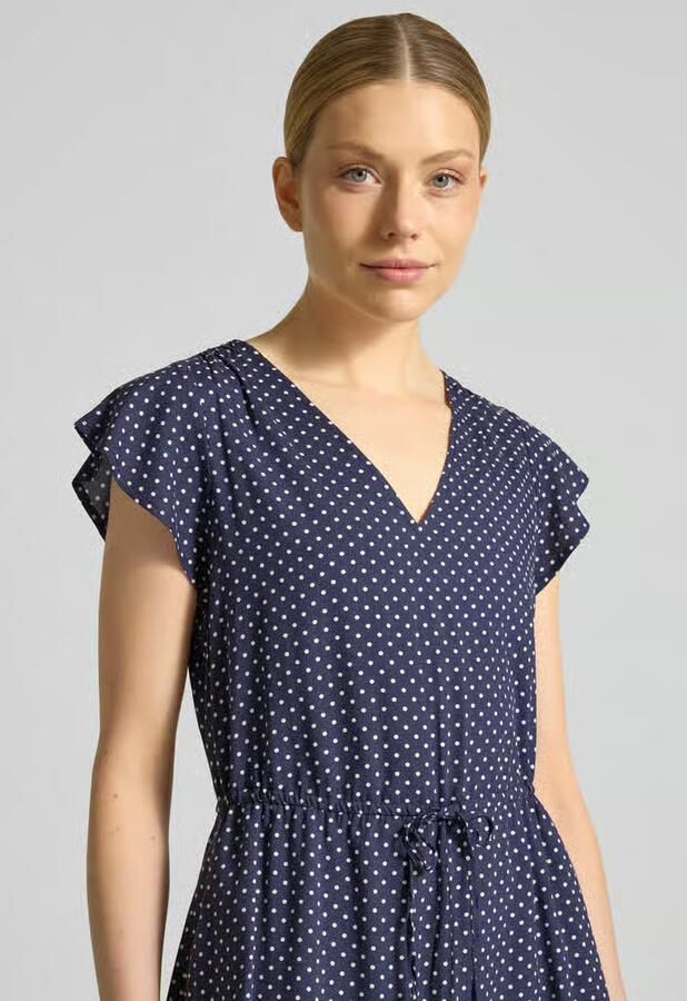 GAP Mini-jurk van zuivere viscose met V-hals