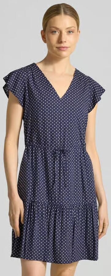 GAP Mini-jurk van zuivere viscose met V-hals - Foto 4