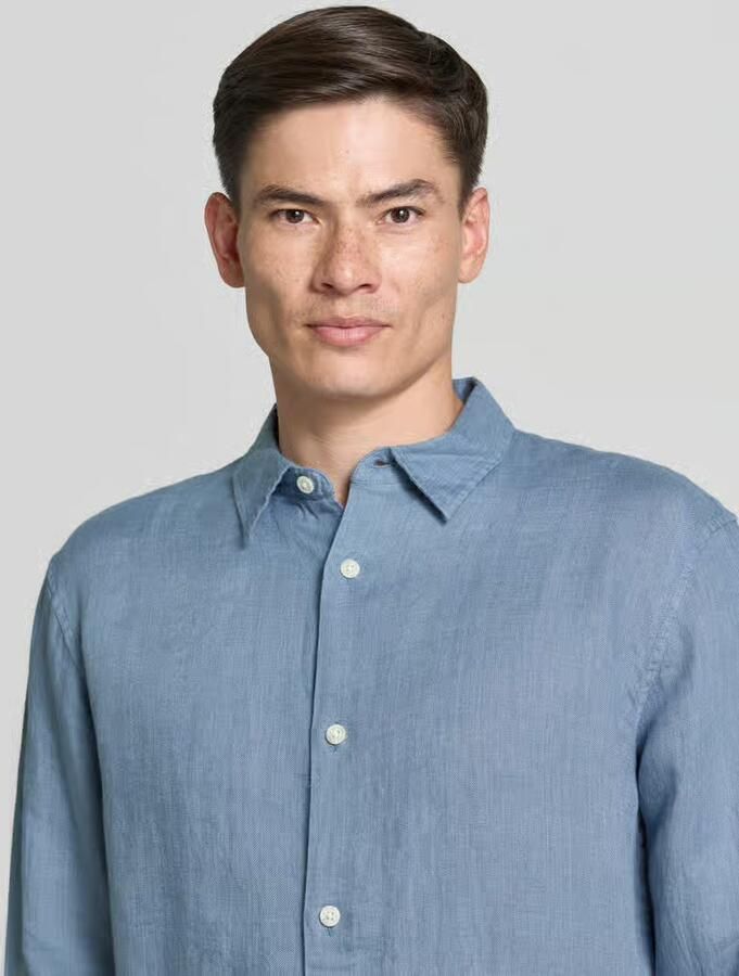 GAP regular fit linnen overhemd met kentkraag