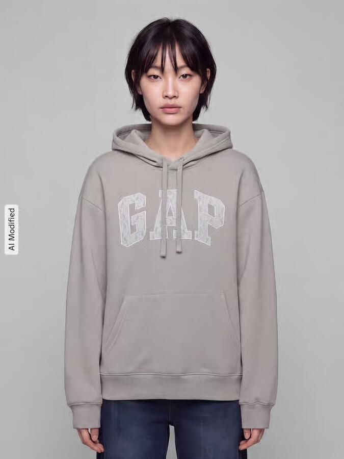 GAP Regular fit sweatshirt van katoenmix model 'HERITAGE PO' - Foto 3