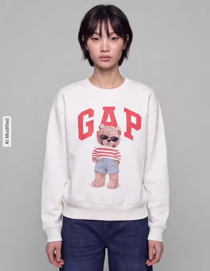 GAP Regular fit sweatshirt van katoenmix model 'NEW HERITAGE CREW' - Foto 2