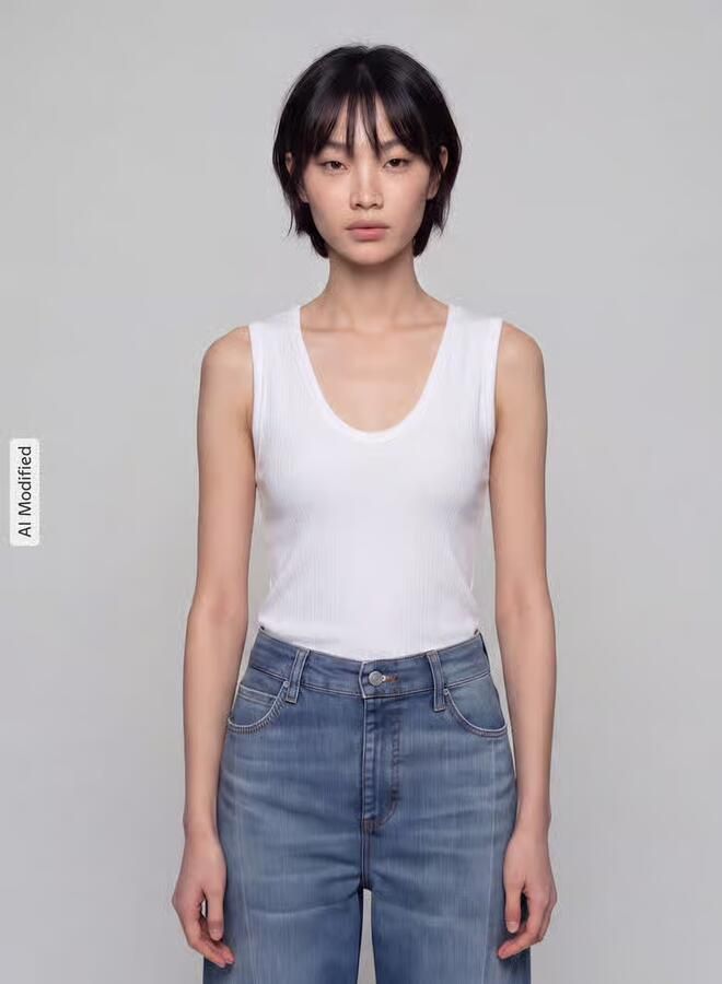 GAP Slim fit top van katoenmix - Foto 3