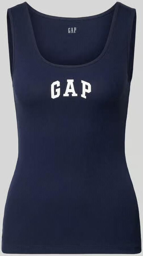 GAP Tanktop met logoprint en ronde hals