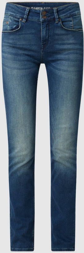 Garcia Curved slim fit high waist jeans met stretch model 'Caro'