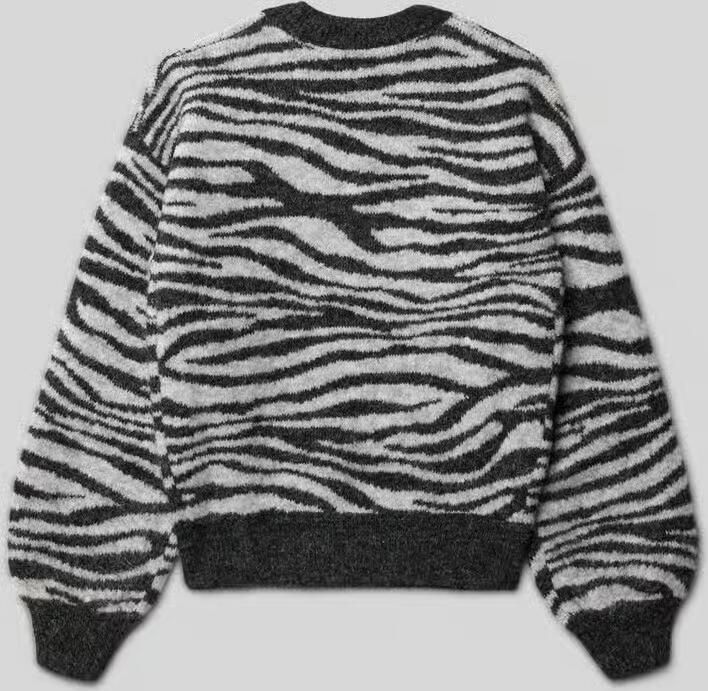 Garcia Gebreide pullover met ronde hals en labeldetail