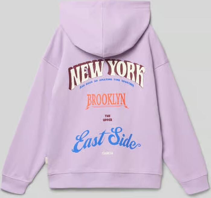 Garcia hoodie met backprint lila - Foto 4