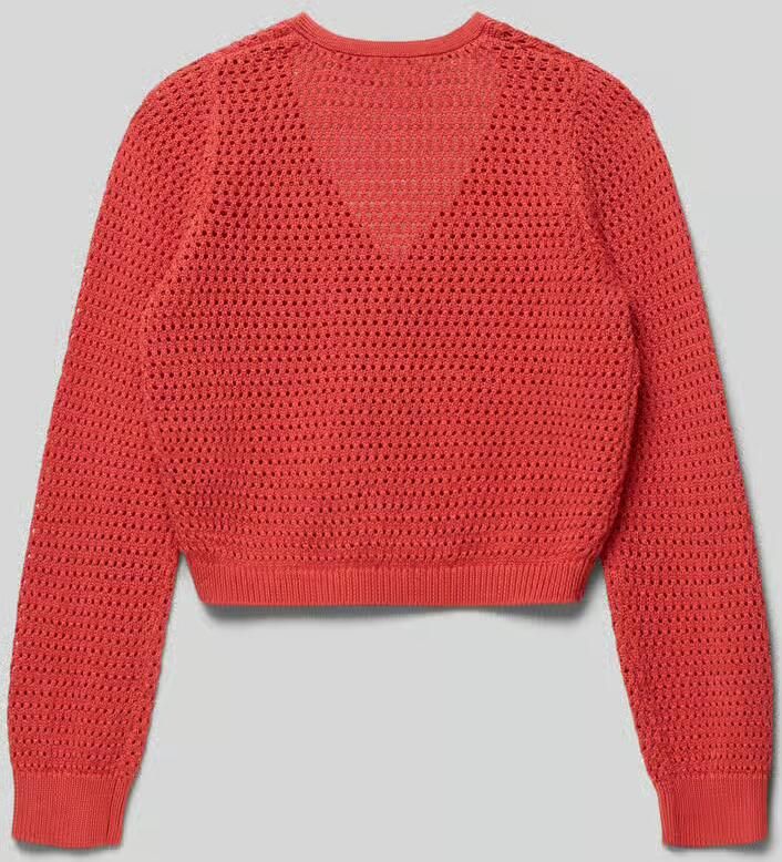 Garcia regular fit gebreid jack met gaatjesmotief
