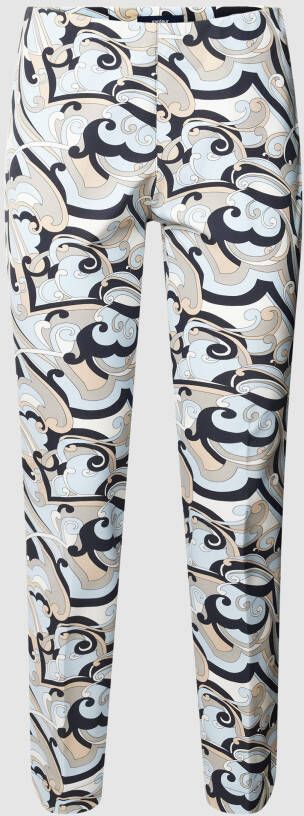 Gardeur slim fit broek Zene14 met all over print lichtblauw - Foto 2