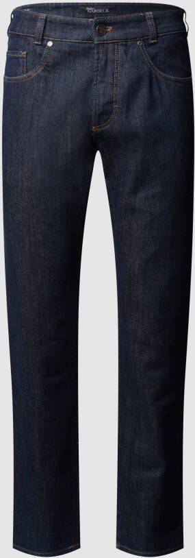 Gardeur Donkerblauwe Denim Jeans met Patroon Blue Heren