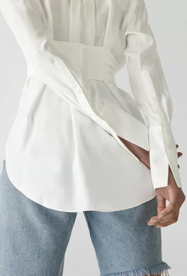 Gauge81 Wikkelblouse met overhemdkraag