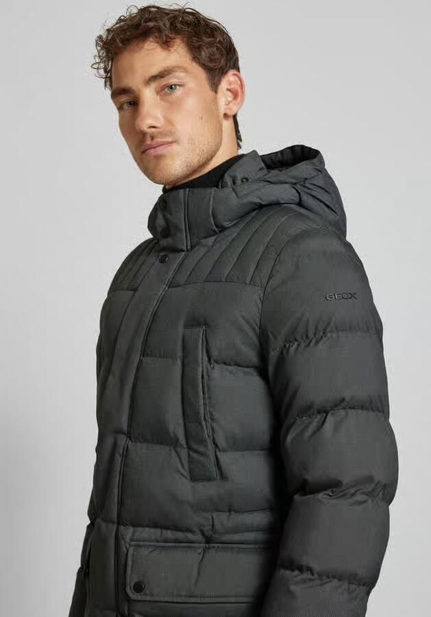 Geox Lang jack Sanford in gemêleerde look 4 zakken capuchon modieuze stitching - Foto 4