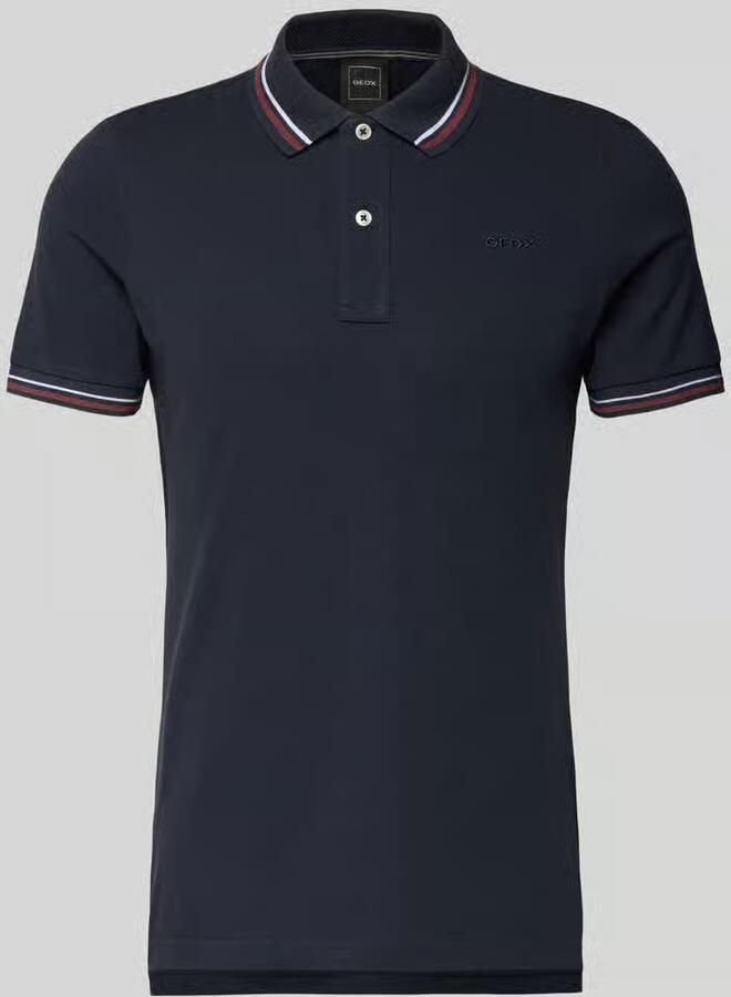 Geox slim fit poloshirt met contraststrepen - Foto 2