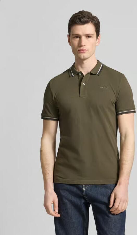 Geox slim fit poloshirt met contraststrepen - Foto 4