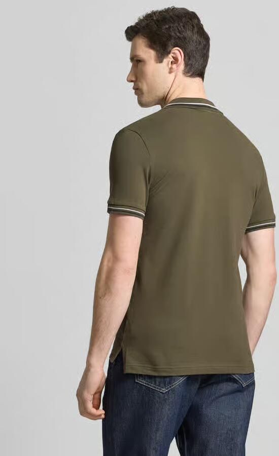 Geox slim fit poloshirt met contraststrepen