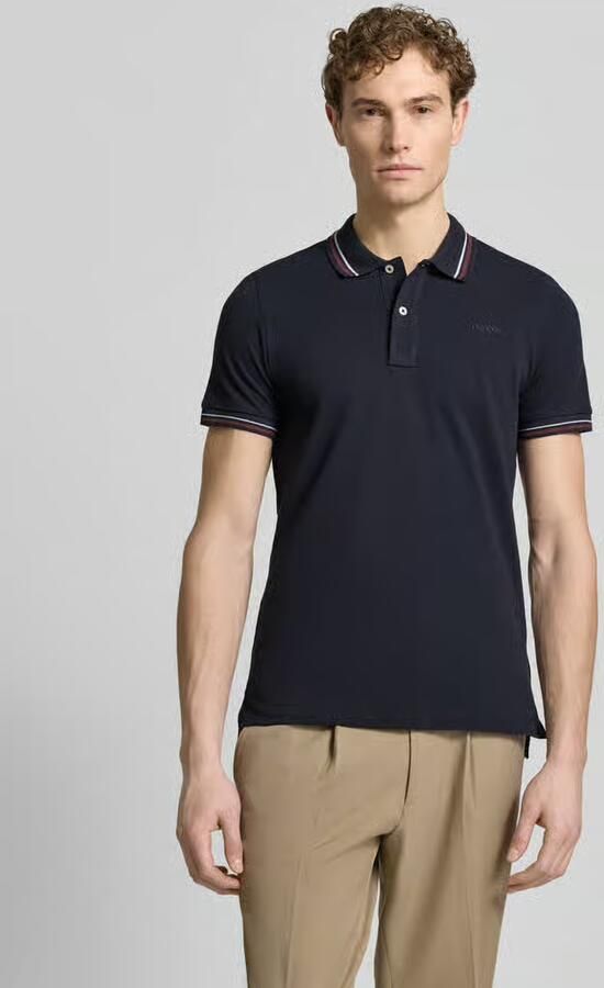 Geox slim fit poloshirt met contraststrepen - Foto 4