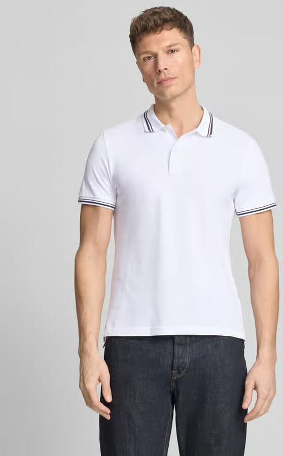 Geox slim fit poloshirt met contraststrepen - Foto 4