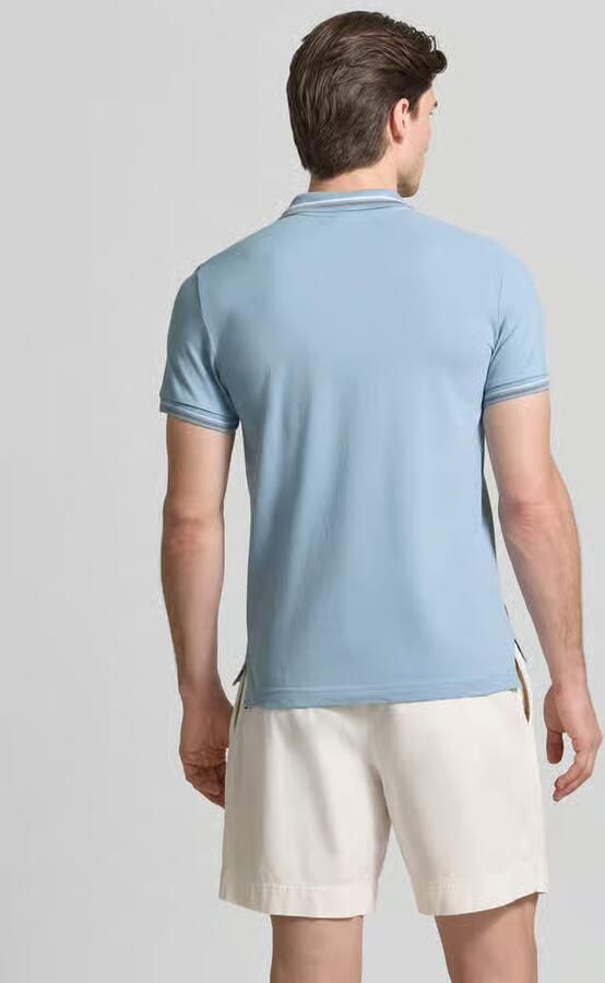 Geox slim fit poloshirt met contraststrepen