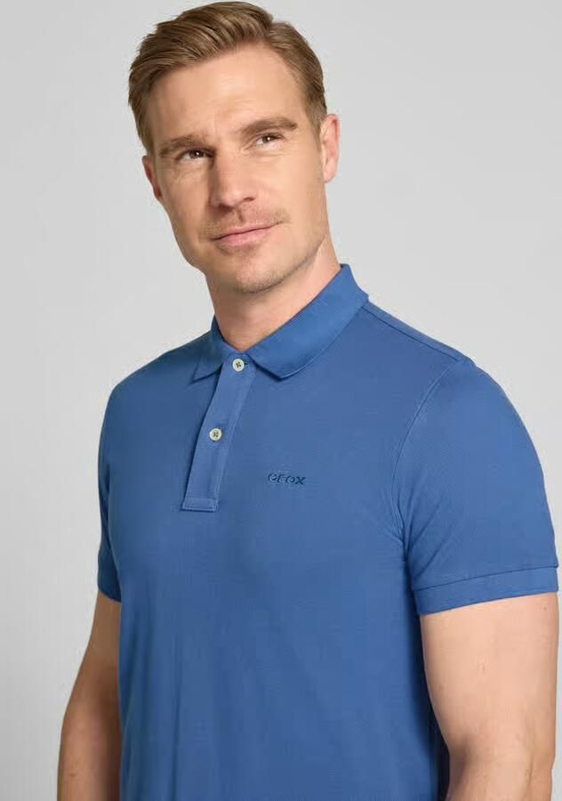 Geox slim fit poloshirt met gestikt logo